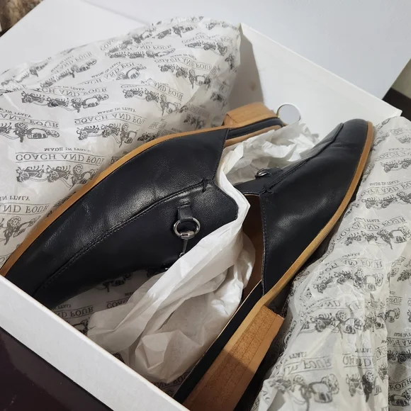 "Coach And Four" Brand Neline Leather Mule Black 11M - Picture 3 of 13